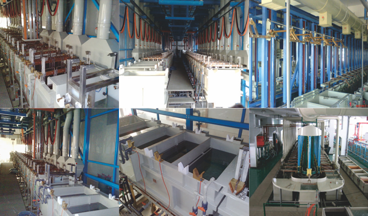 Fully automatic vertical lifting circular electroplating production line